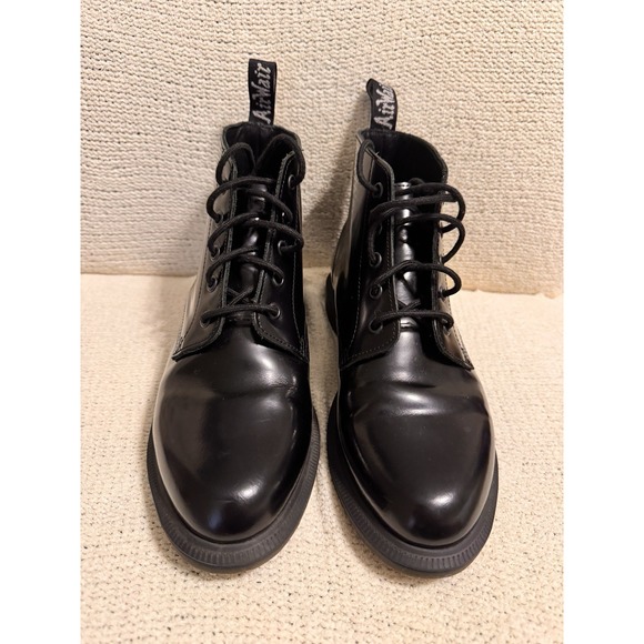 Dr. Martens Shoes - Dr. Martens Emmeline 5 Eye Black Smooth Leather Boots Womens US 8 EU39